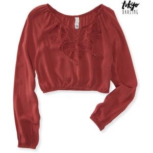 Aeropostale Tokyo darling orange crop top